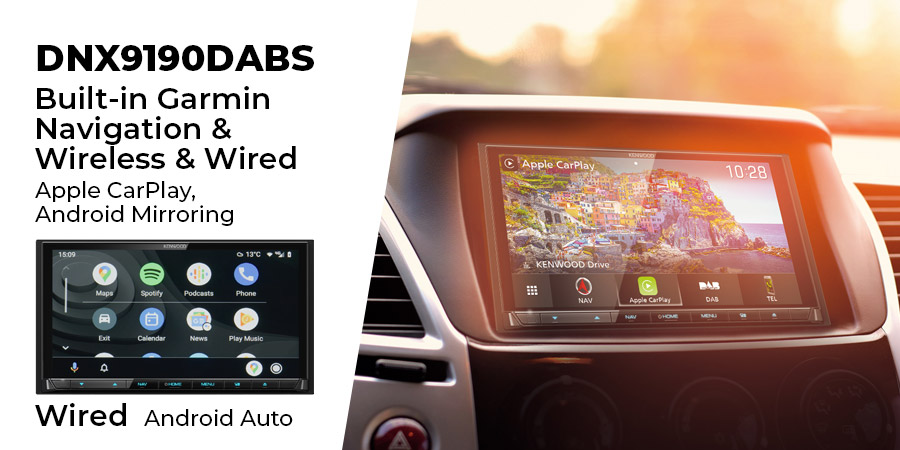 Garmin navigation, Apple CarPlay, Android Auto, Android mirroring DNX9190DABS